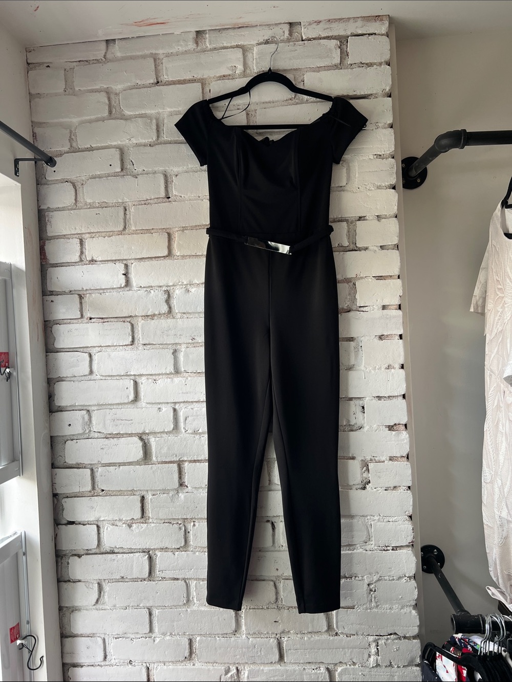 Black Off-Shoulder Jumpsuit with Belt GUESS and built in bra